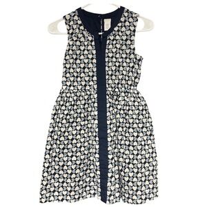 Crewcuts by J.Crew Girls Heart Print Navy Blue A-Line Dress Size 10 Valentine